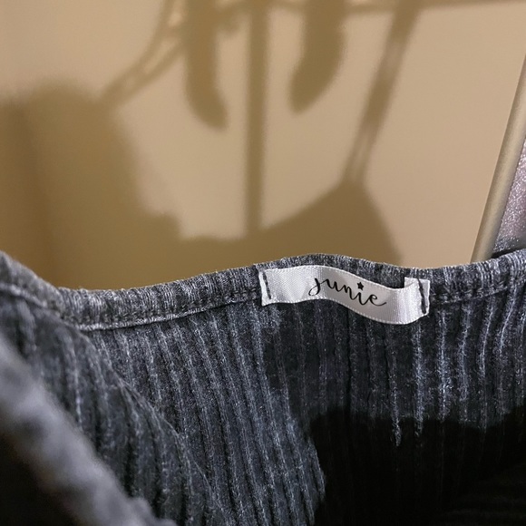 Black distressed color crop top from June. Size large but fits like a medium. - Picture 3 of 3